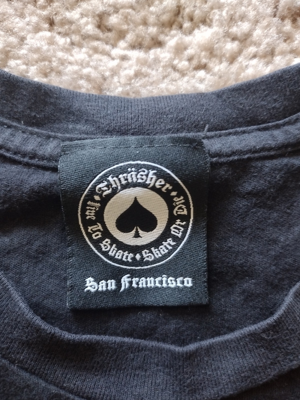 Thrasher Women's Black Cropped Tee with Yellow-Orange Flame Logo - Picture 5 of 7